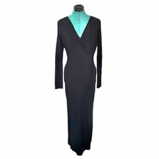 ASTR The Label Ribbe Black Twist Front Long Sleeve Bodycon Dress Women’s L