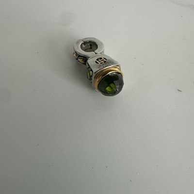 Renaissance  2-Tone Green CZ  & Multi  accent Pendant