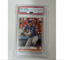 Topps Pete Alonso RC 2019 Baseball Card PSA10 GEM MT Trading Card Authentic