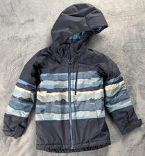 LL Bean Kids Waterproof Wildcat Ski Jacket Insulation Hooded Blue Black L 6X/7