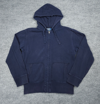 Vintage Polo Ralph Lauren Full Zip Hoodie Men's Medium Blue Faded