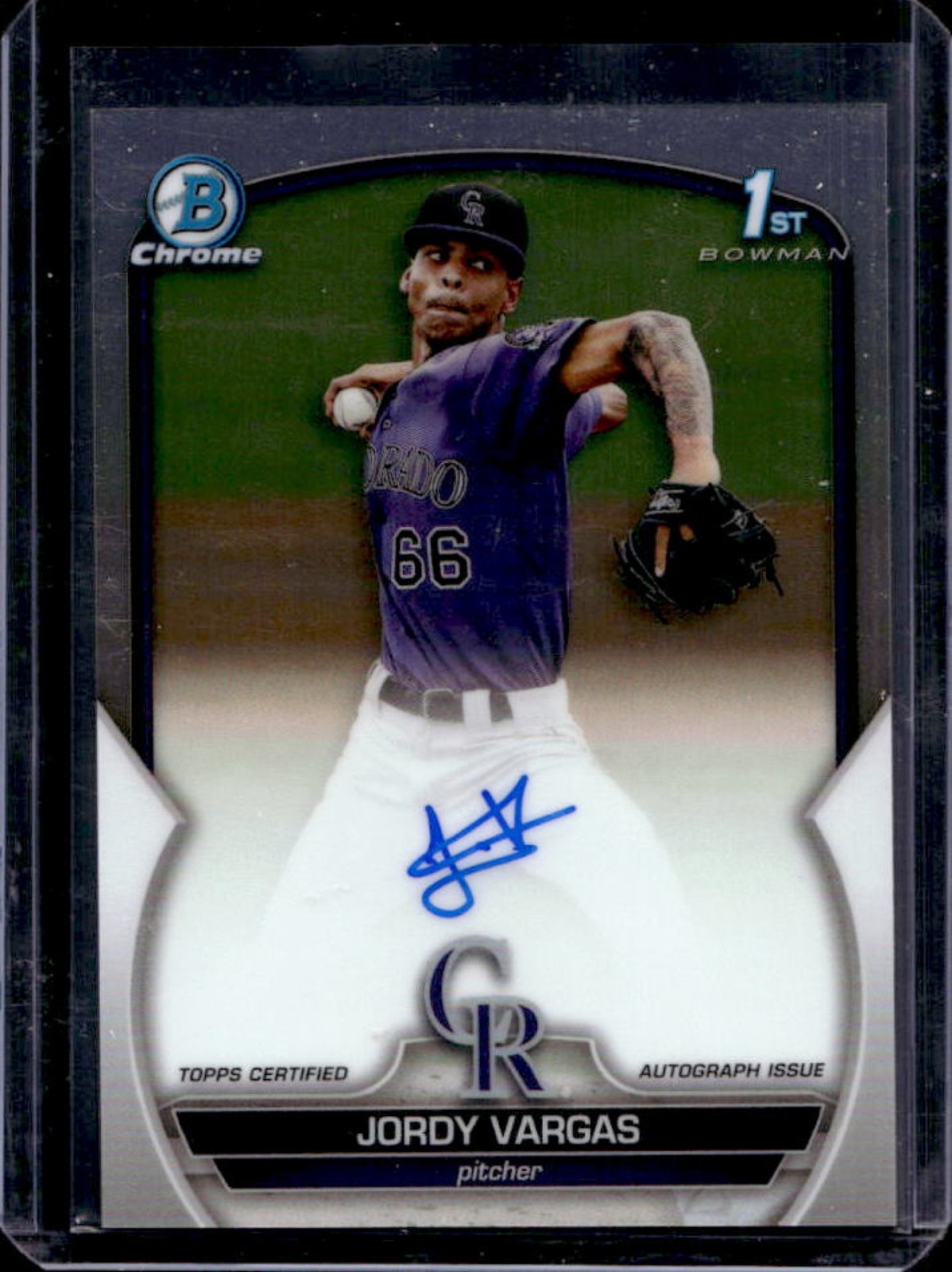 2023 Bowman Chrome Jordy Vargas Auto 1st Prospect #CPA-JVG Rockies