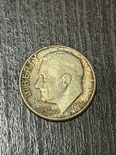 ROOSEVELT DIME 1960-D COIN - VF(Very Fine) with 90% Silver & 10% Copper Content