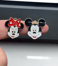 40Pcs cartoon mickey minnie Charm bracelet necklace Pendants DIY Jewelry Makings
