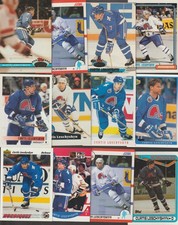 CURTIS LESCHYSHYN LOT OF 50 HOCKEY CARDS 12 DIFFERENT NORDIQUES MONITOBA CANADA