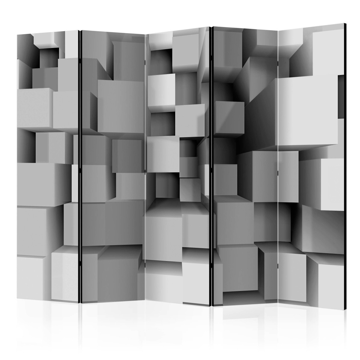 Paravent 5 volets Geometric Puzzle grand séparateur de pièce salon et chambre