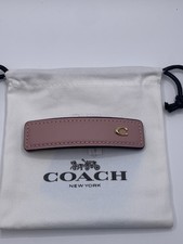 COACH Signature Leather Hair Barrette NWT Dus...