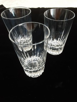Baccarat France Flat Tumbler 4.5 Inch Cocktail Juice Glass Set Of 3