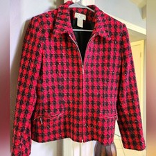 Christopher Banks Red/ Black Blazer Women