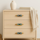 Hand Painted Blue Ceramic Drawer handle 2 Piece 4 inch long