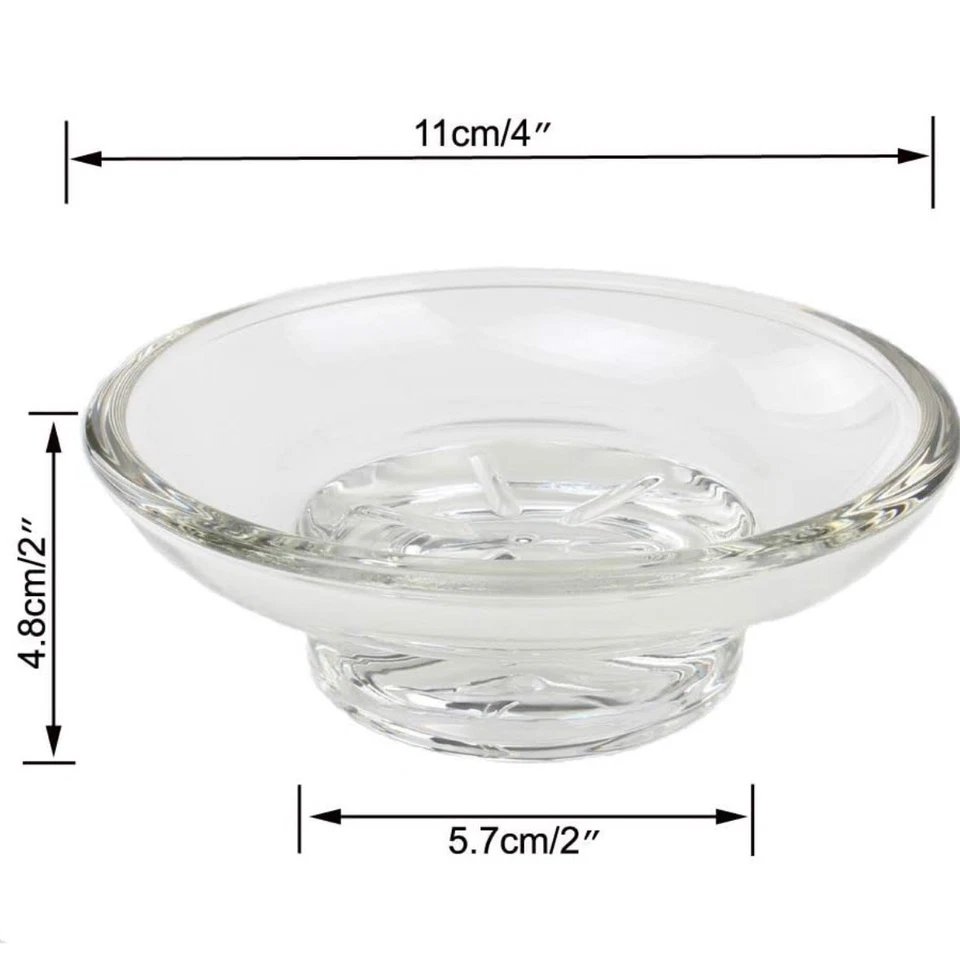 Bathroom Soap Dish Cup Euro Style Transparency Glass Soap Holder - Image 4 of 4
