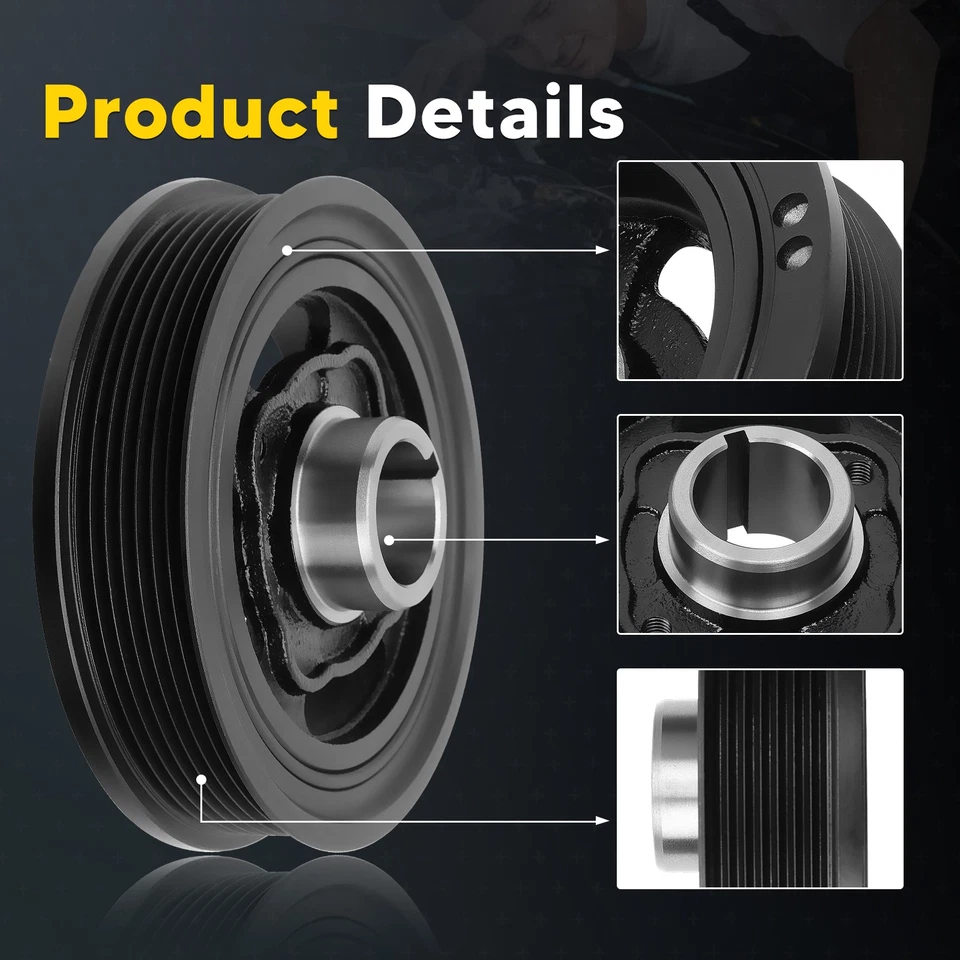 Engine Harmonic Balancer for Toyota 4Runner Tacoma Tundra Lexus GS300 IS250 New - Image 4 of 4