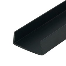 Outwater Plastics Black 1-1/4'' Styrene Plastic U-Channel/C-Channel 36 Inch Leng