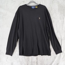 Image of Polo Ralph Lauren Long Sleeve Tee Mens XL Black Classic Fit Soft Cotton $70 NWT