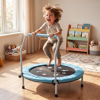 Toddler Mini Trampoline 3ft 91cm with Adjustable Handlebar Indoor Garden Play