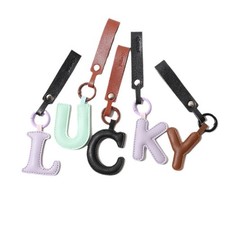 Fashion Leather Alphabet Letter Keychain - A-Z Initial Car Keyring Bag Charm