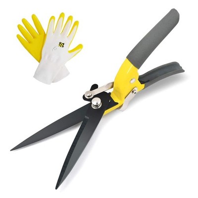 JARDINEER Sharp Grass Shears, Clippers Handheld, Manual Yellow 