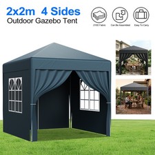 LOEFME 2 x 2m Pop Up Gazebo Heavy Duty Steel Frame Quick Setup Festival Canopy