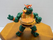 1993 TMNT Pizza Tossin Mike Michelangelo Playmates Vintage Action Figure Pizza