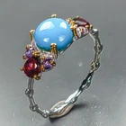 Vintage jewelry Natural Turquoise Ring 925 Sterling Silver Size 8 /R482555