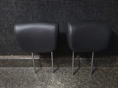 13-16 Hyundai Santa Fe 2nd Second Row Rear Head Rest Pair Black Leather Used OEM