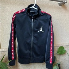 Black Jordan Zip-Up Jacket with Red/White Logo