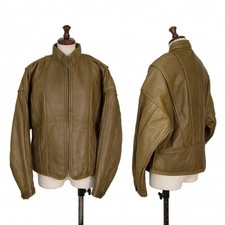 ISSEY MIYAKE Padding Sheep Leather Bomber Jacket Size 11 K-130552 
