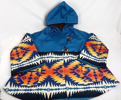 Kelly Reilly Jacket Beth Dutton Yellowstone Blue Hooded Poncho Women Coat Large