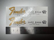 2-PACK Headstock Neck Metallic Ink Waterslide Decals For Fender Jazz Bass Guitar