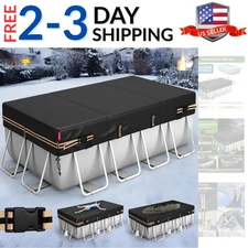 8x16 Ft Rectangular Pool Cover for Bestway/Intex/Coleman Frame Rectangular Po...