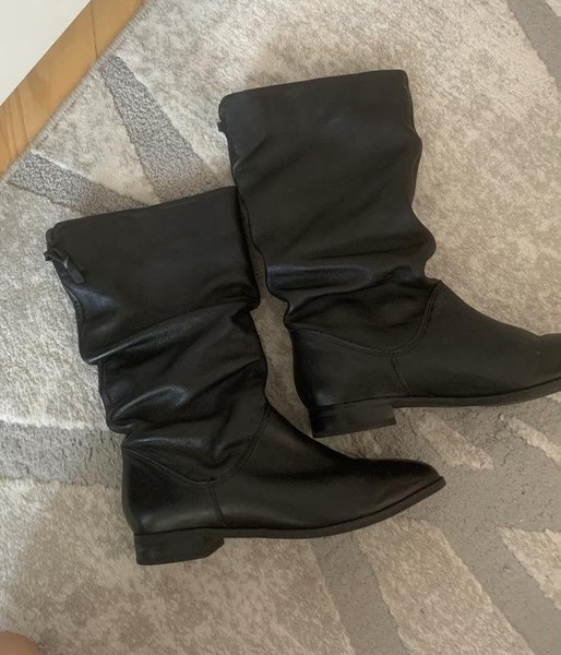 Women Dune Boots Black Leather 36.5
