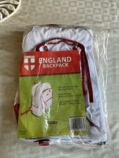 Image of England Backpack Rucksack White & Red Lightweight School Gym Travel Bag 🇬🇧