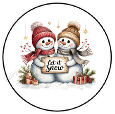 LET IT SNOW SNOWMAN CHRISTMAS WINTER ENVELOPE SEALS LABELS STICKERS PARTY FAVORS
