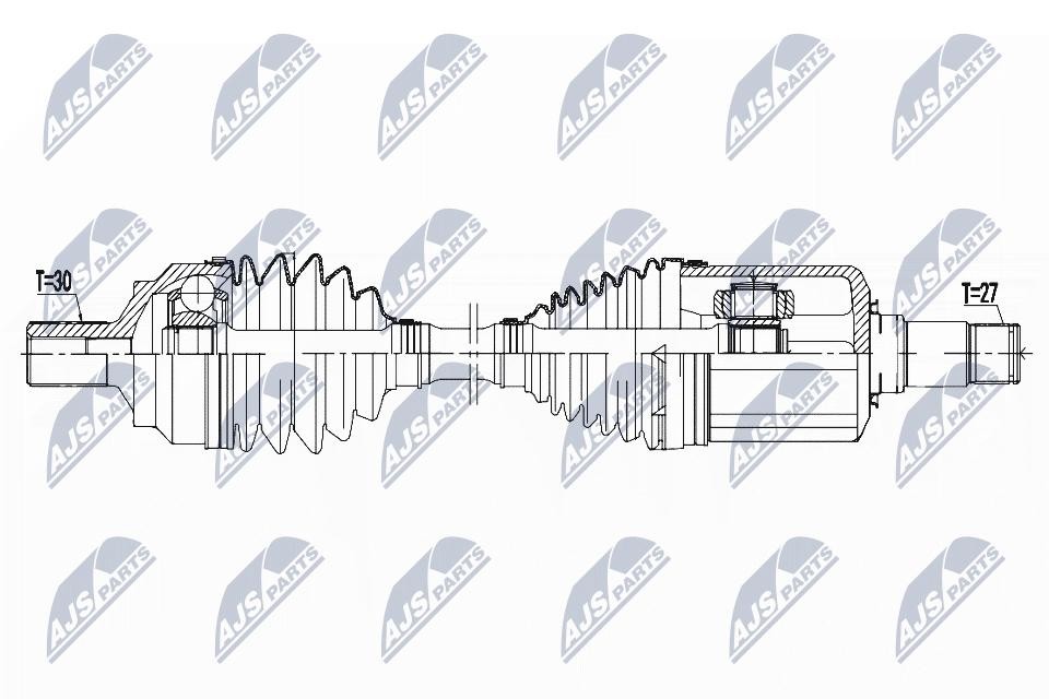 NTY Drive Shaft NPW-ME-098 for Mercedes-Benz, Front Axle Right, 551 mm
