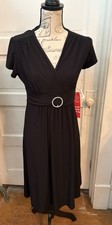 LBD Periwinkle Black Cocktail Dress Size 8 Sleeveless V Neck