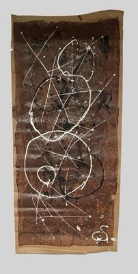 Large Unframed Abstract Painting by Christopher Shoemaker (64  high)