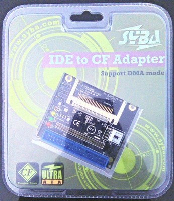 NEW SEALED SYBA IDE TO CF ADAPTER BOARD DMA MODE HOLDS 2 FLASH MEMORY CARD DESKT