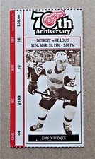 Red Wings vs St Louis Blues  ticket stub Mar 31, 1996 - John Ogrodnick pictured