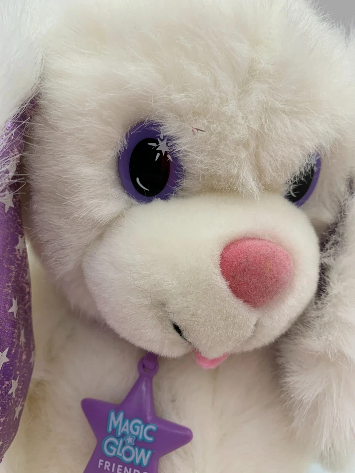 Vintage 1992 Applause Magic Glow Friends White Purple Puppy Dog Plush Collar - Image 2 of 4