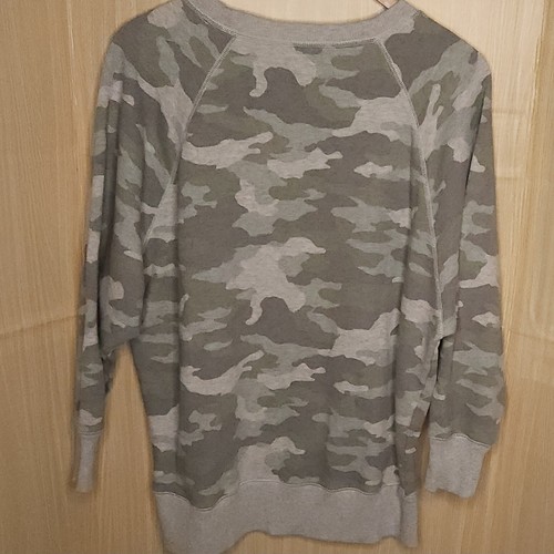 Aerie Grey Camouflage Dolman Sleeve Sweatshirt Large - Picture 2 of 6