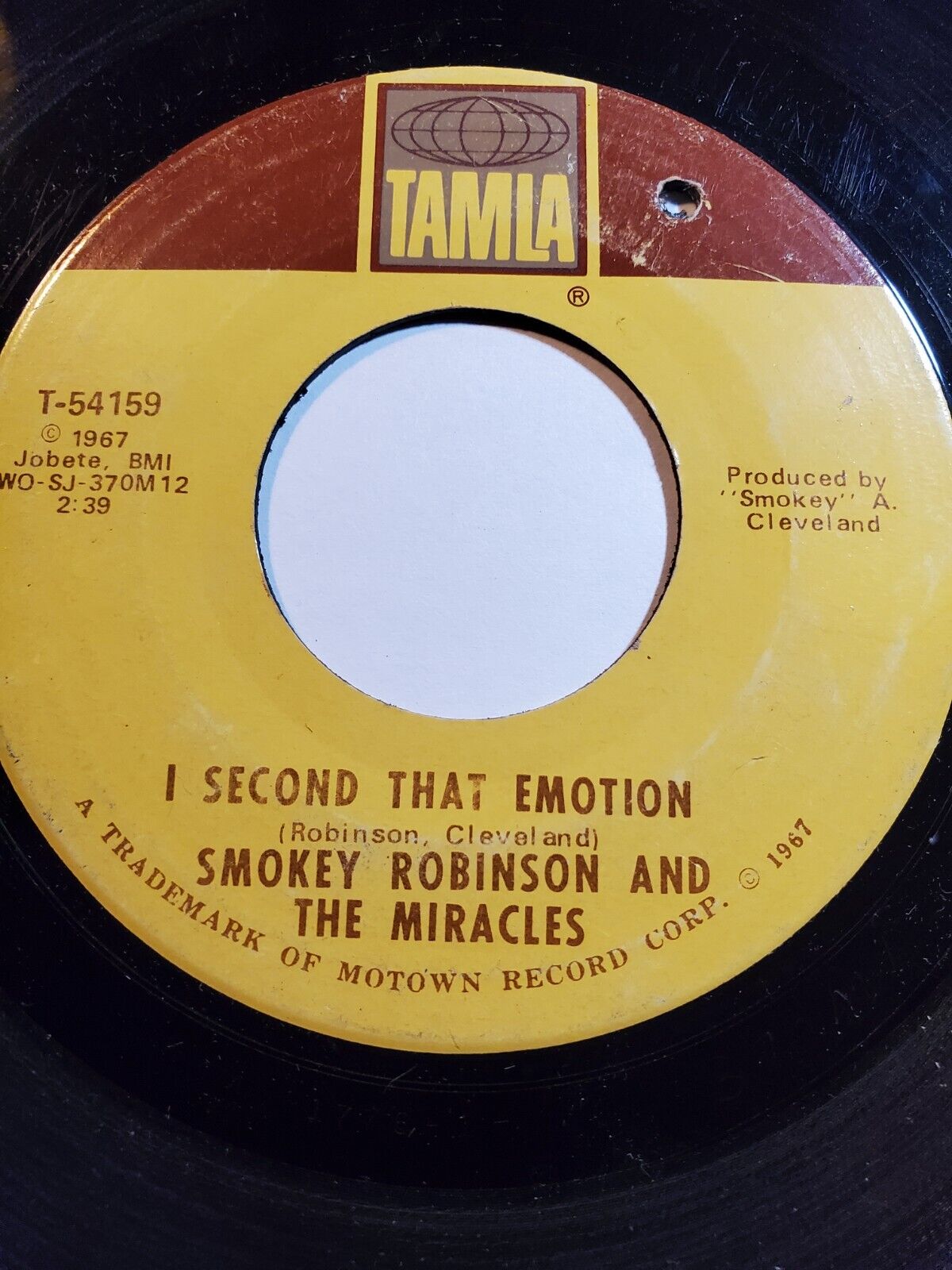 Smokey Robinson – I Second That Emotion / You Must Be Love - 45 rpm GOOD+ F95A