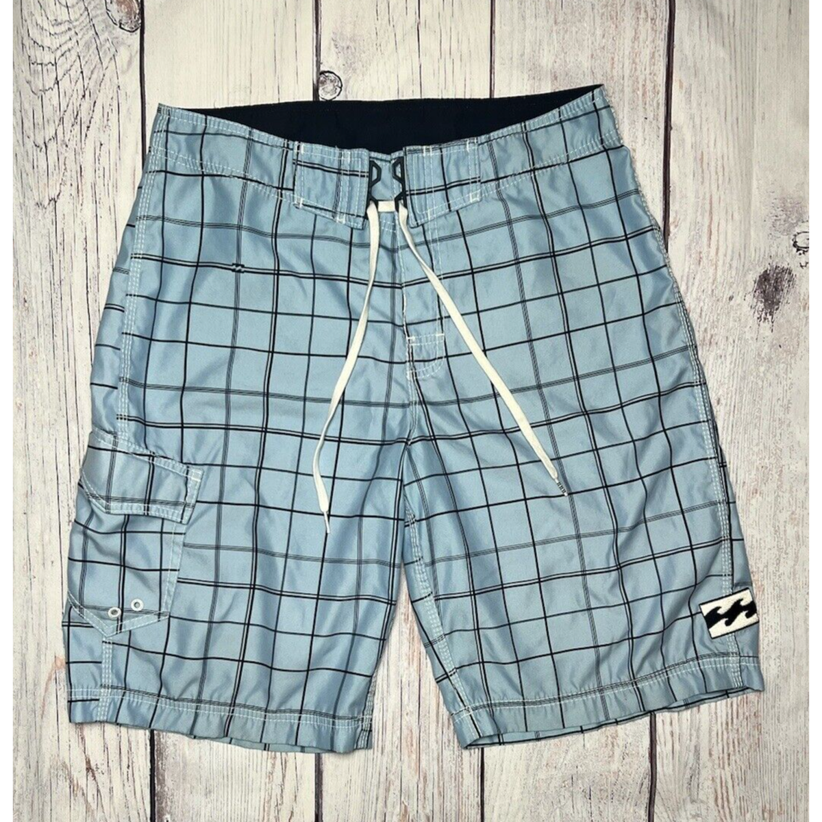 Billa Bong Men's Blue Board Surf Swim Shorts Size 33 Aqua Blue