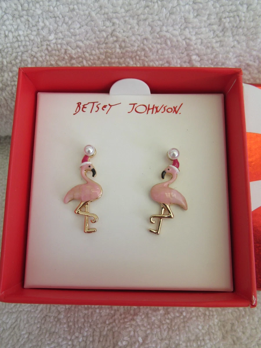 Betsey johnson hotsell flamingo earrings