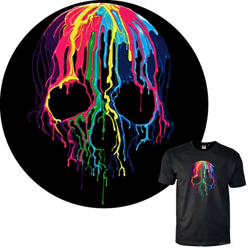 T-Shirt Donna Con Teschio Di Scheletro Che Suona La Chitarra Rock - Foto 5