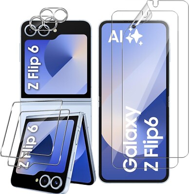 6in1 Schutzglas ( Display + Kamera ) für Samsung Galaxy Z Flip 6 5G Hartglas