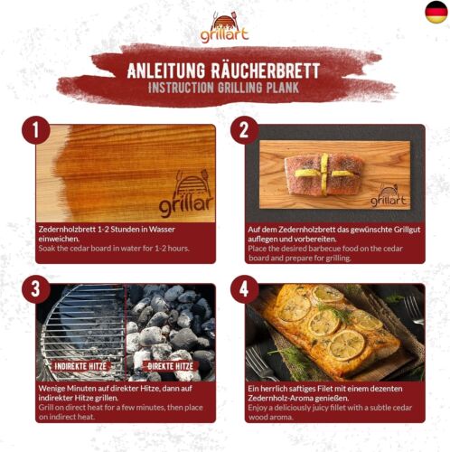 6 Pack XL Grillbretter - Zedernholzbrett zum Grillen - Räucherbretter aus - Bild 5 von 7