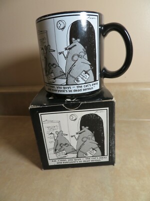 Vintage The Far Side Mug THE CAT'S AWAY  by Gary Larson 1981 Original Box
