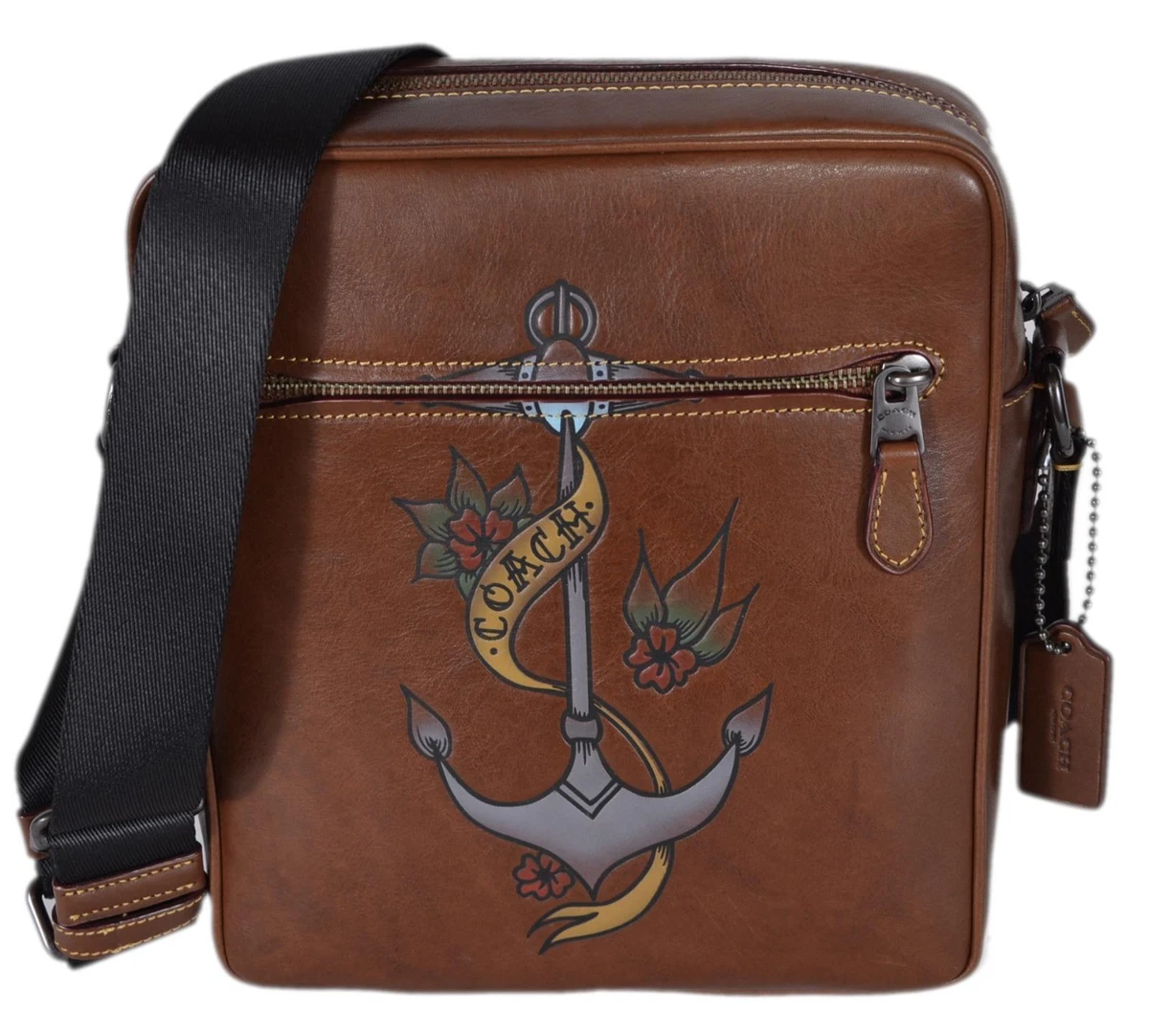 NEW Coach Men s 26052 Metropolitan Flight Bag With Tattoo Tooling Messenger Bag