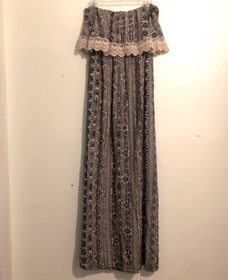 forever 21 boho maxi dress Forever 21 Maxi Dress Bohemian Retro, Hippie Long Sleeve Orange Rayon Sz M