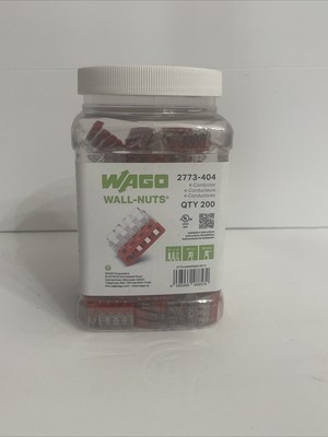 WAGO 2773-404 Compact PUSHWIRE Connector 4 Conductor - 200 QTY New Free Shipping